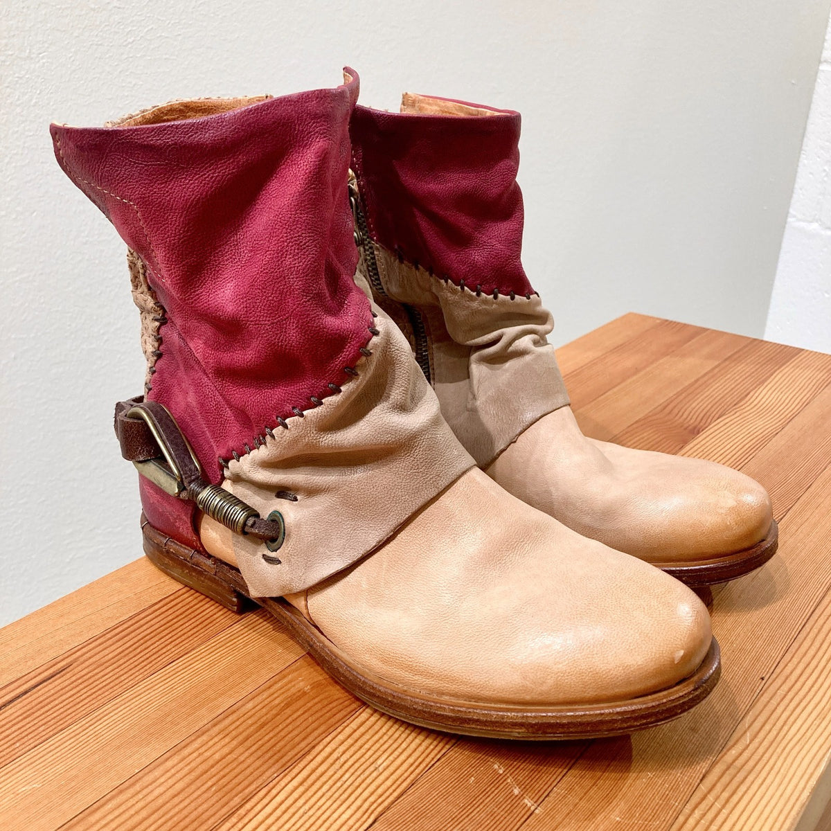 A.S.98 Patchwork Leather Airstep Festival Ankle Boots - Sz 39/8.5 - NEW - 1122CT
