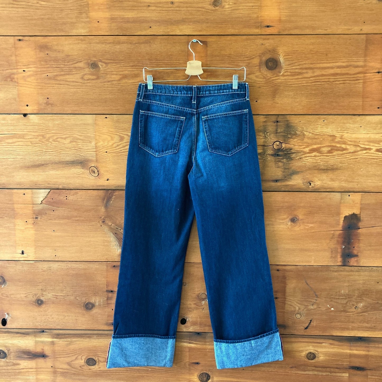 L'Agence $315 Dark Wash Ultra High Rise Miley Cuffed Jeans - Size 29 - 1114LH