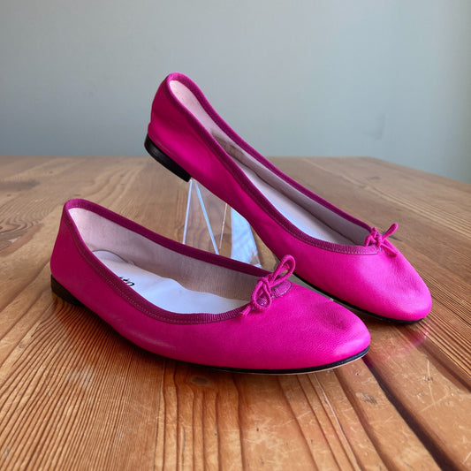 Repetto $425 Dark Pink Cendrillon Ballet Flats Shoes - Size 39 / 8 - 0306CH