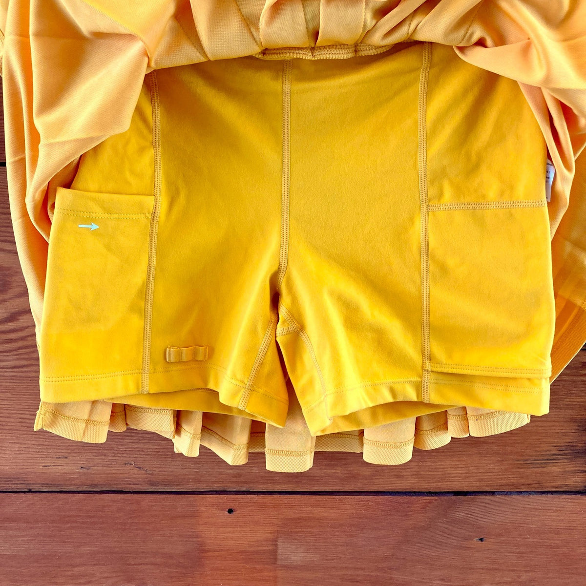 The Upside Yellow Mesh Pleated Mini Prix Quinny Skirt Skort - Size XS - 0415AB
