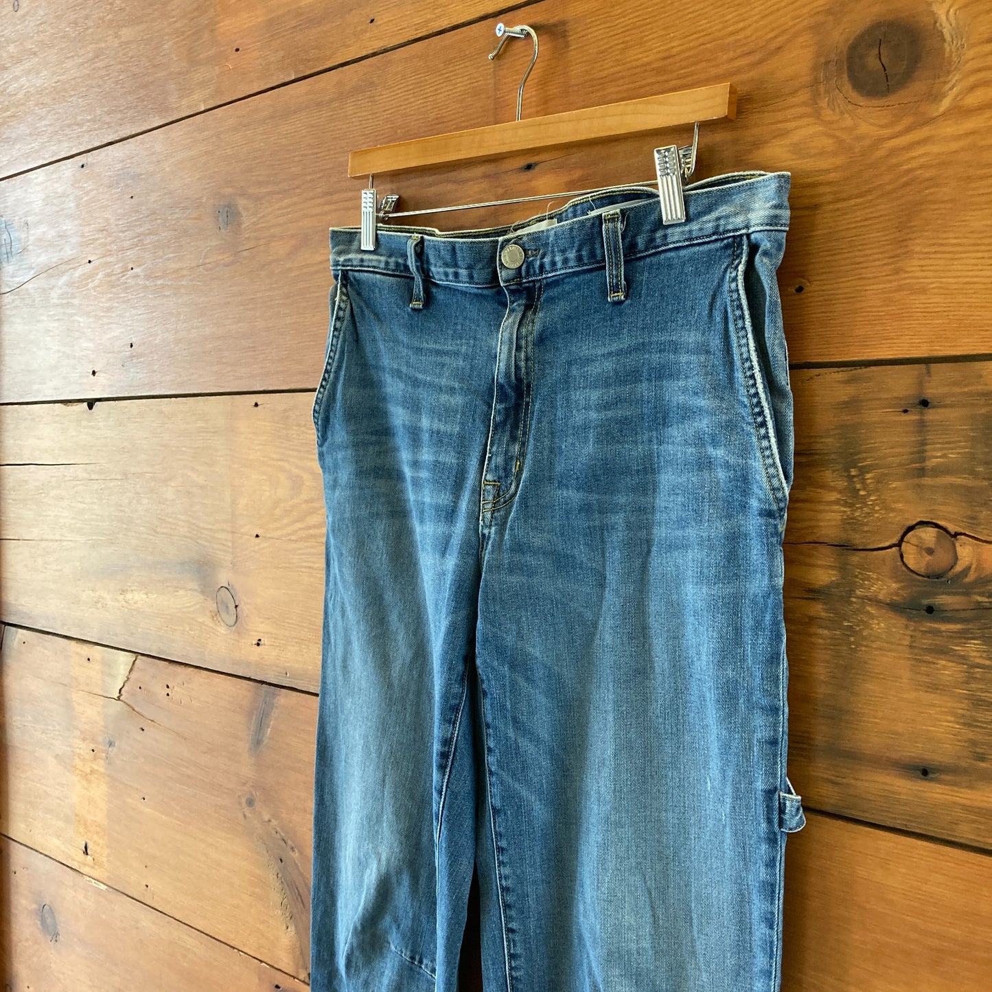 Nili Lotan Medium Wash Carpenter Barrel Leg Utility Jeans - Size 29 - 0721DK