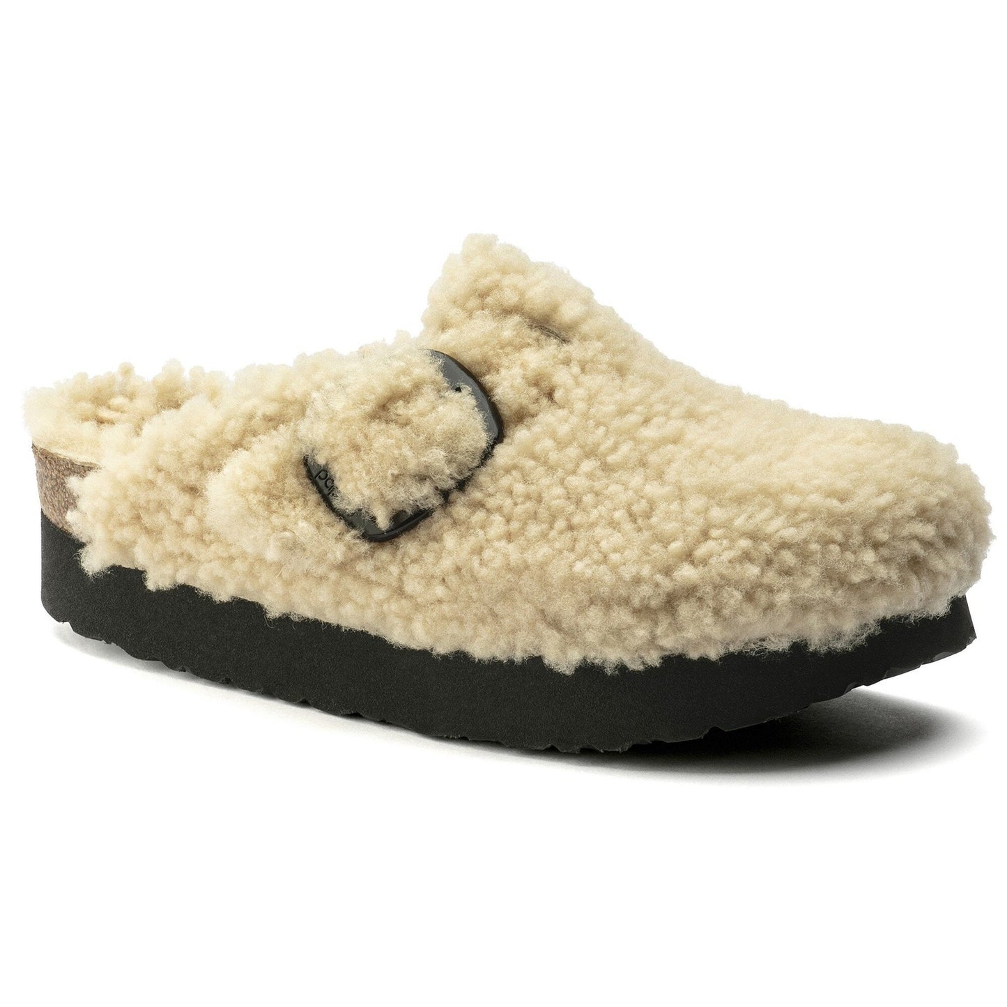 Papillio Teddy Shearling Big Buckle Boston Clogs Shoes -Sz 39 / 8 - 4427SC