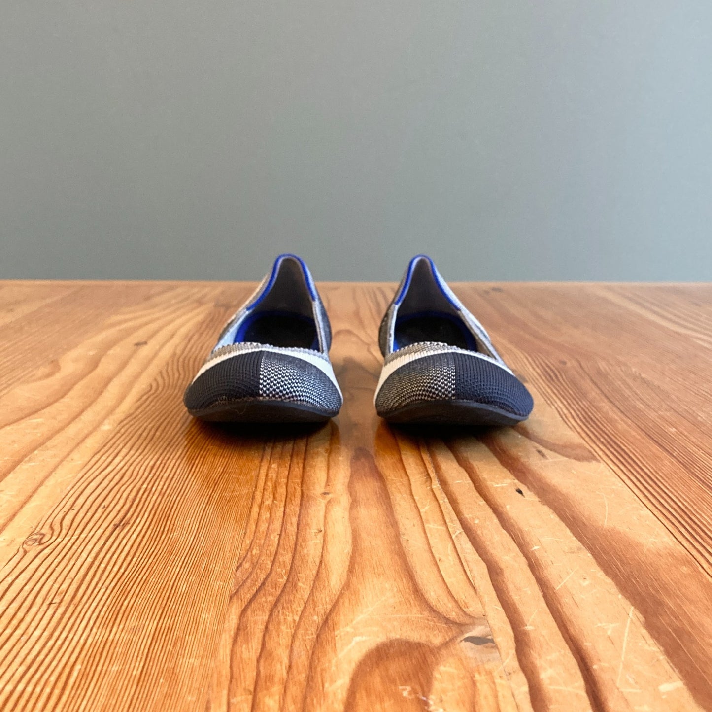 6 - Rothy's Black White Block Plaid Captoe The Flat Ballet Shoes 1107MJ