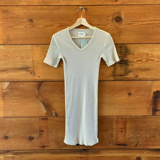 Rudy Jude Tan Ribbed Short Sleeve OG Cotton Backyard Dress - Size S - 0502NR