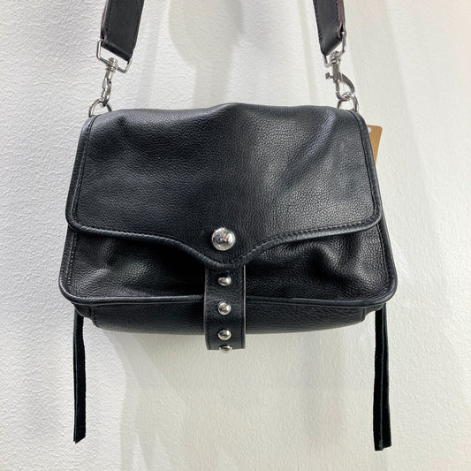 Aimee Kestenberg Black Soft Leather Silver Studded Crossbody Purse - 0217RC