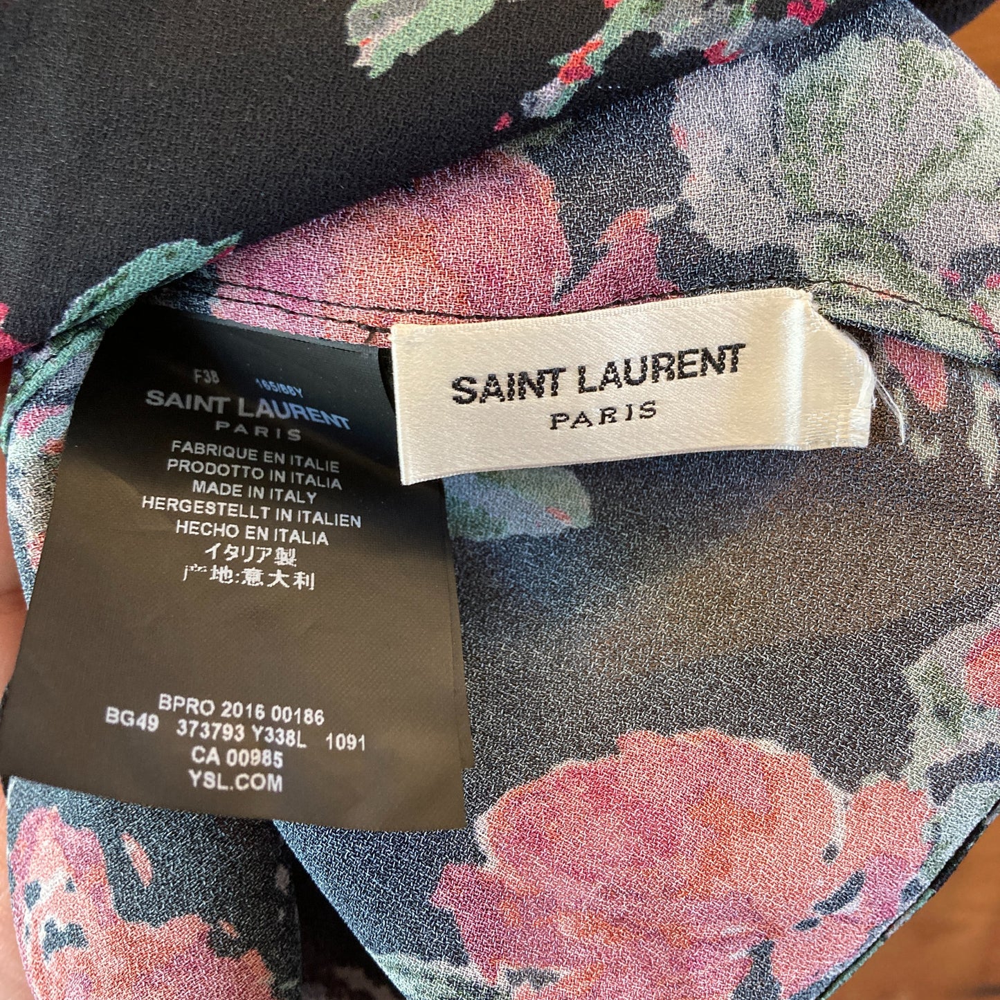 Saint Laurent Black Floral Semi Sheer Viscose Sleeveless Top - Size S - 1011SC