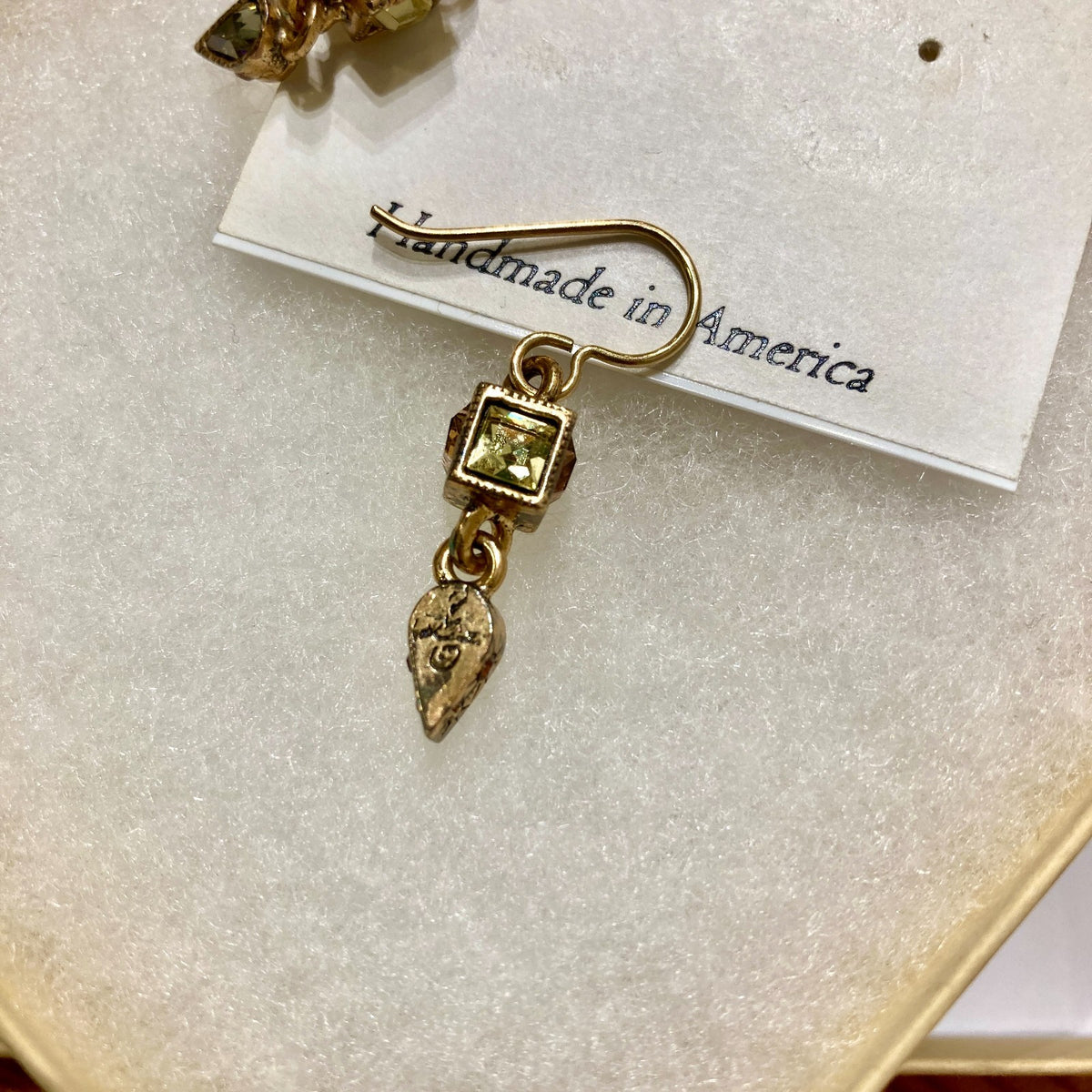 Patricia Locke $75 Gold Swarovski Crystal Dangle Earrings - NEW - 1107SS
