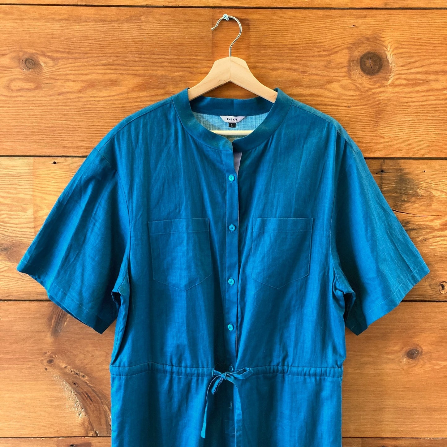 The Kit $158 Ocean Cut Paper Issa Short Sleeve Jumpsuit - Size L - 0510BN