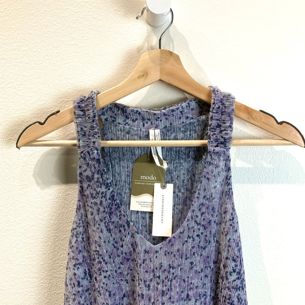 Anthropologie Purple Silver Leopard Print NEW Tank Top - Size XS - 0501SE
