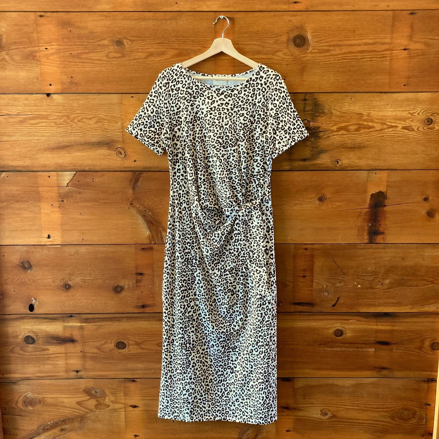 Sezane $160 Leopard Patterned Pippa Midi Dress - Size XL - NEW - 0206BS