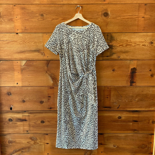 Sezane $160 Leopard Patterned Pippa Midi Dress - Size XL - NEW - 0206BS