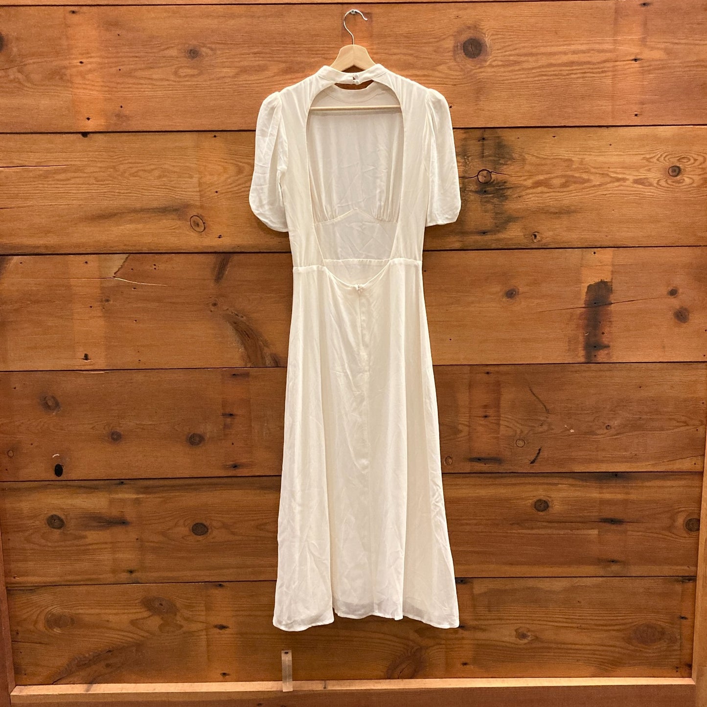 4 - Reformation Ivory NEW Low Back Short Sleeve DUSK Dress 0306EM