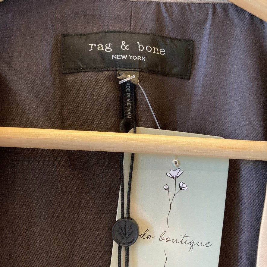 Rag & Bone $595 Clay Belted Button Up Blazer Jacket - Size 4 - NEW - 1011SC