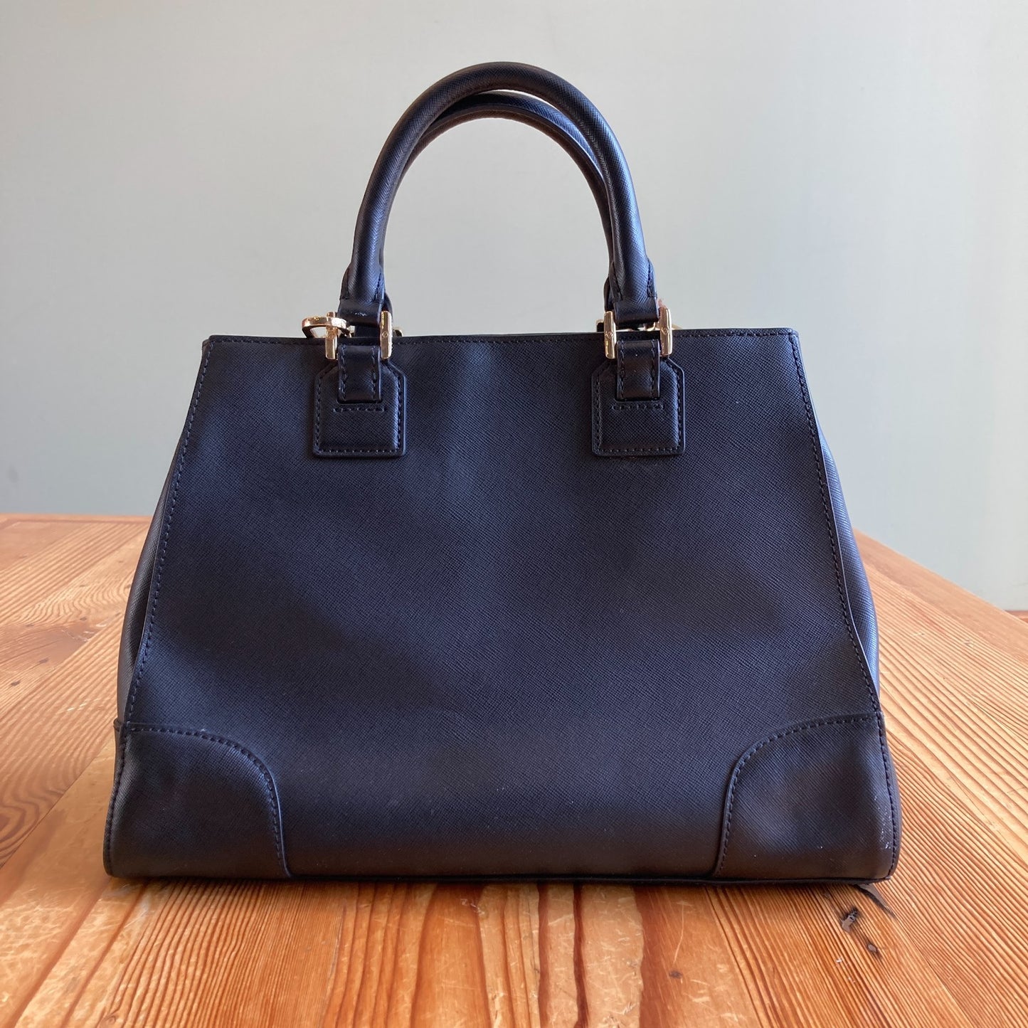 Tory Burch Black Saffiano Leather Double Handle Crossbody Purse - 0929JY