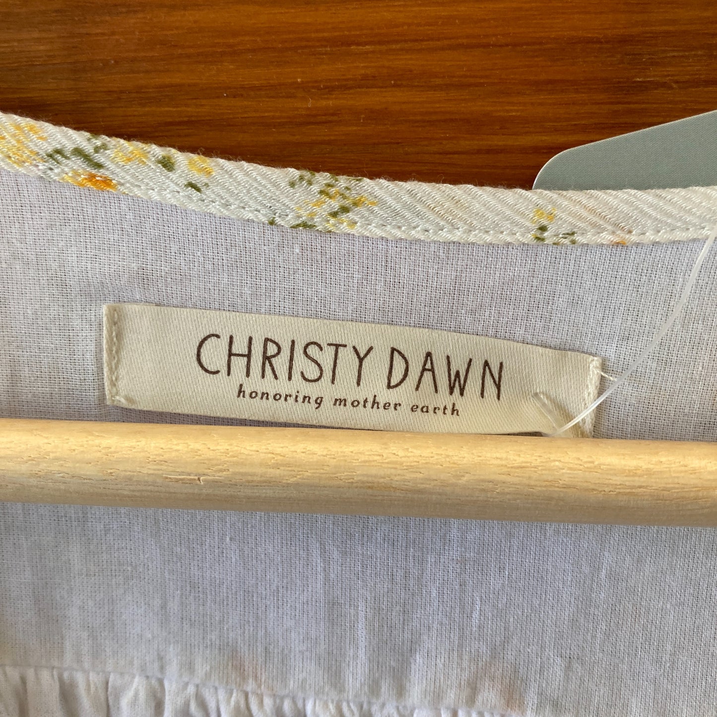 Christy Dawn White & Yellow Floral Gauze Cotton Maxi Dress - Size M - 0805AY