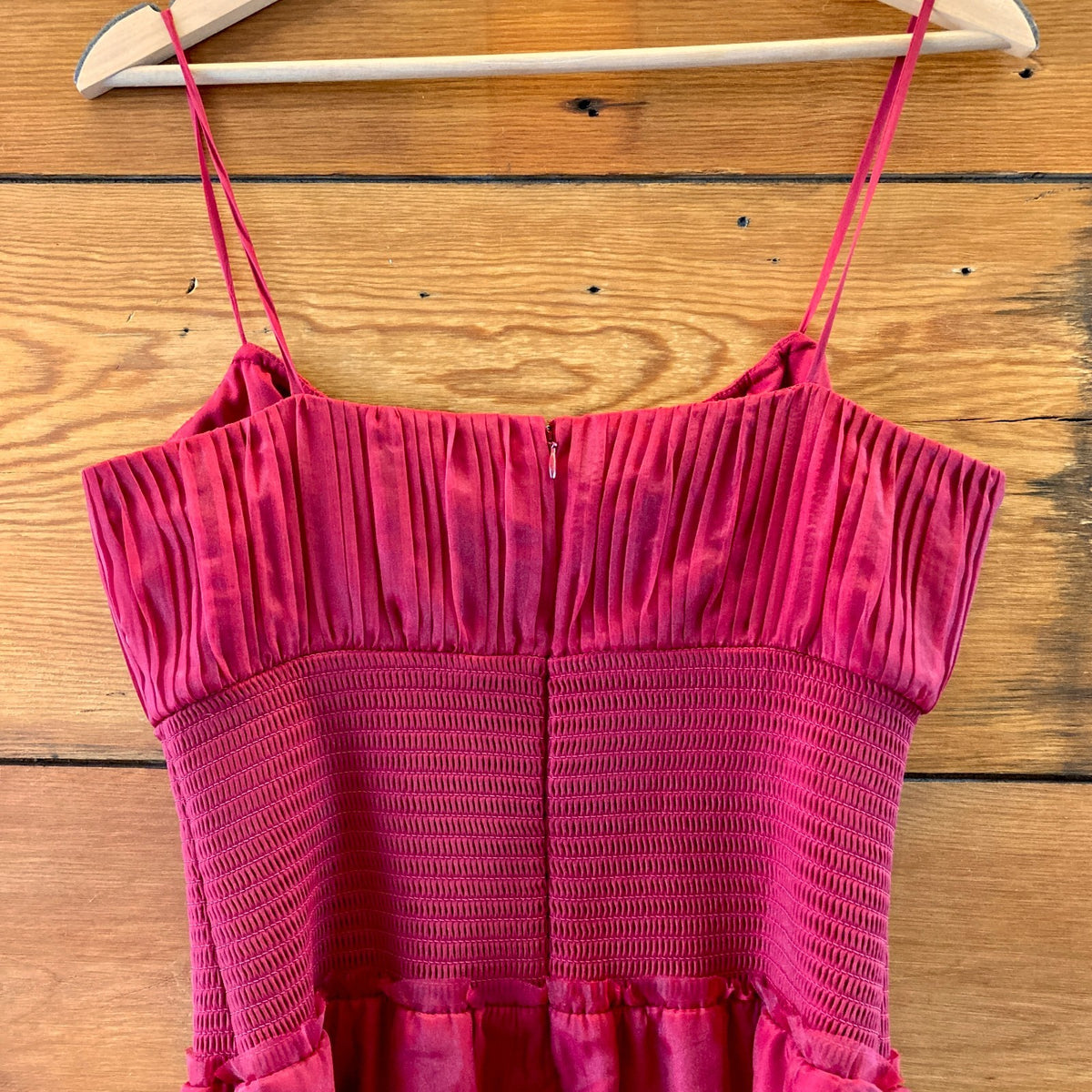 Reformation Burgundy Smocked Waist Midi Laly Dress - Size 10 - NEW - 0306CH