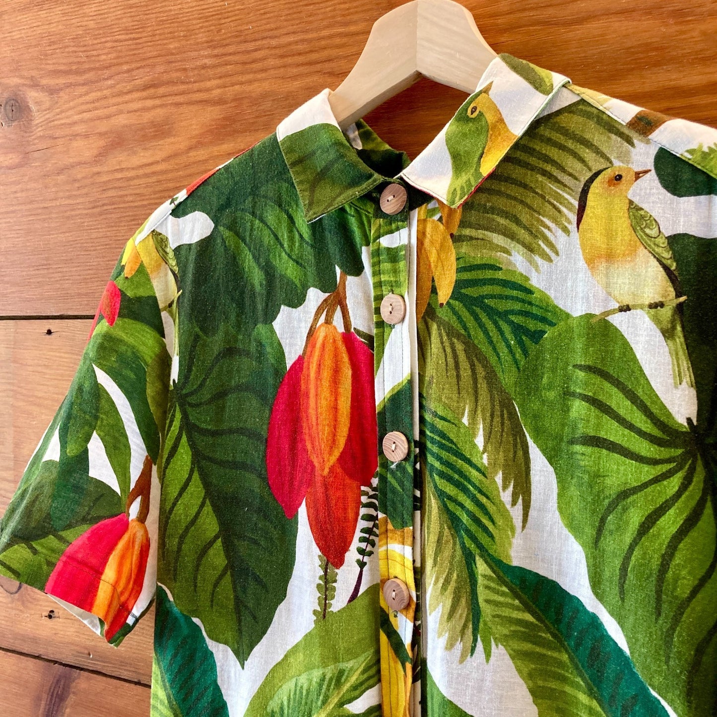 Farm Rio Banana Leaves Tropical Patterned Jumpsuit - Size S - NEW - 1203TR