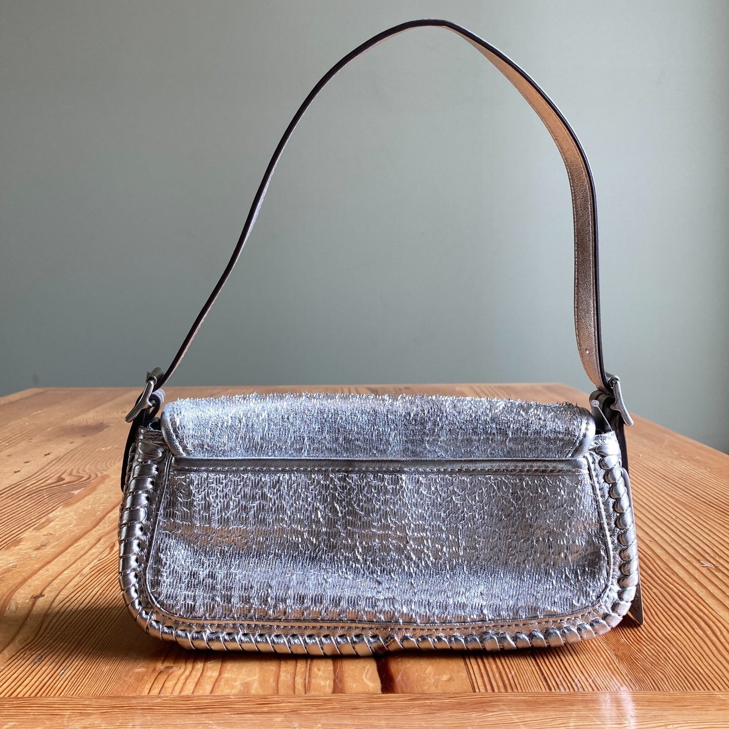 Aimee Kestenberg Silver All For Love Baguette Bag Purse - 0501SH