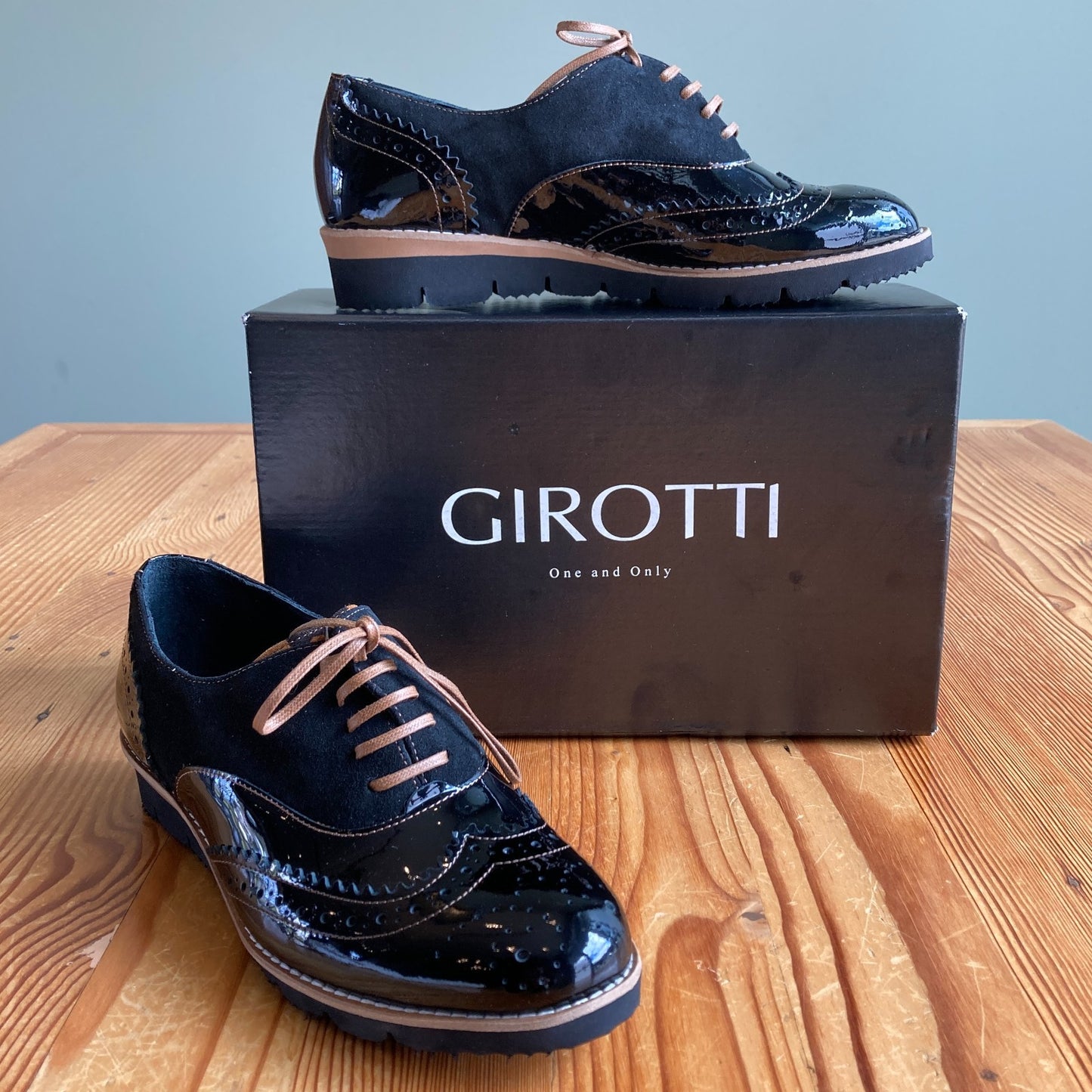 Girotti $449 Black Patent Leather Oxfords Shoes - Sz 41/10.5 US - NEW - 0803BM