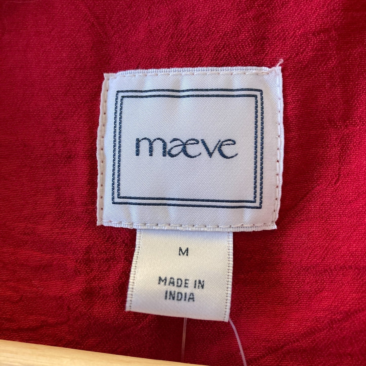 M - Maeve Anthropologie Red Short Puff Sleeve NEW $118 Shirt Blouse 0715DP