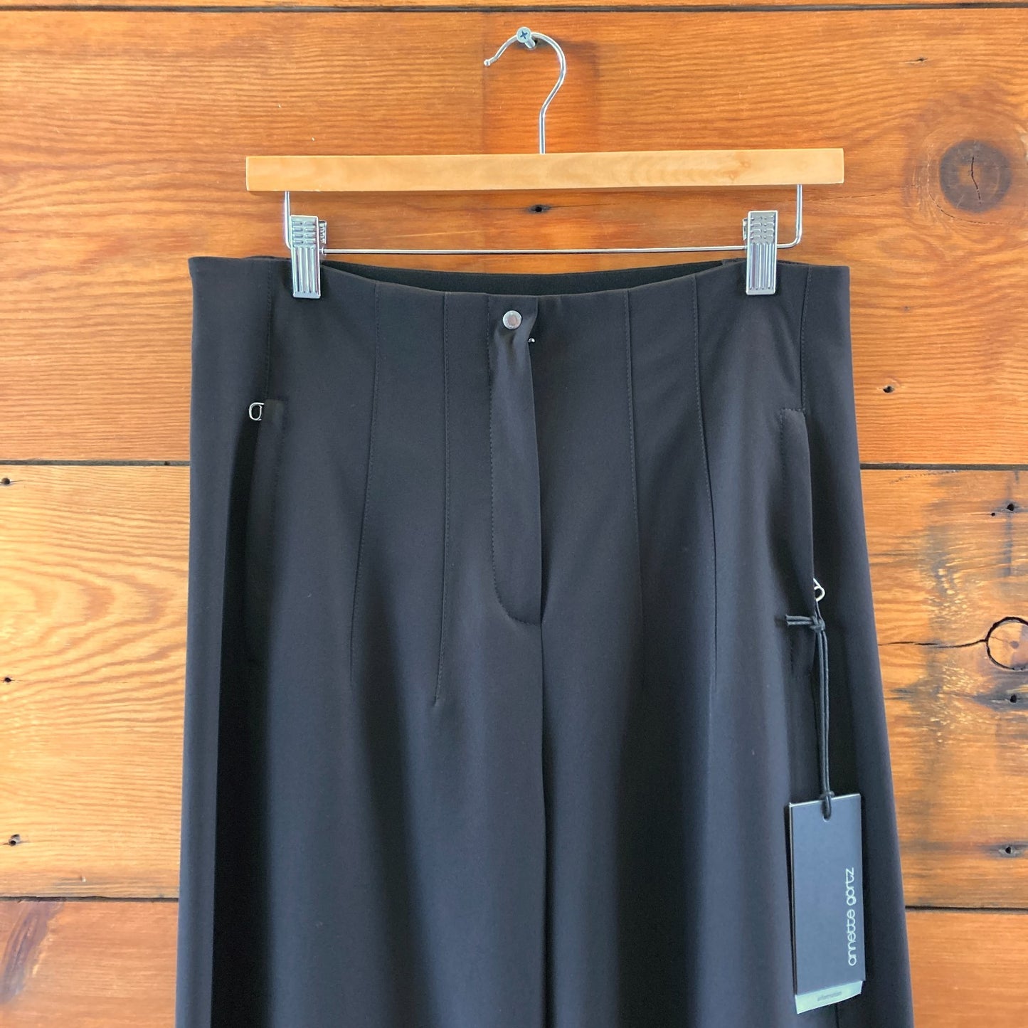 Annette Gortz $690 Black Vasco Wide Leg Trouser Pants - Sz 40 / M - NEW - 4427SC