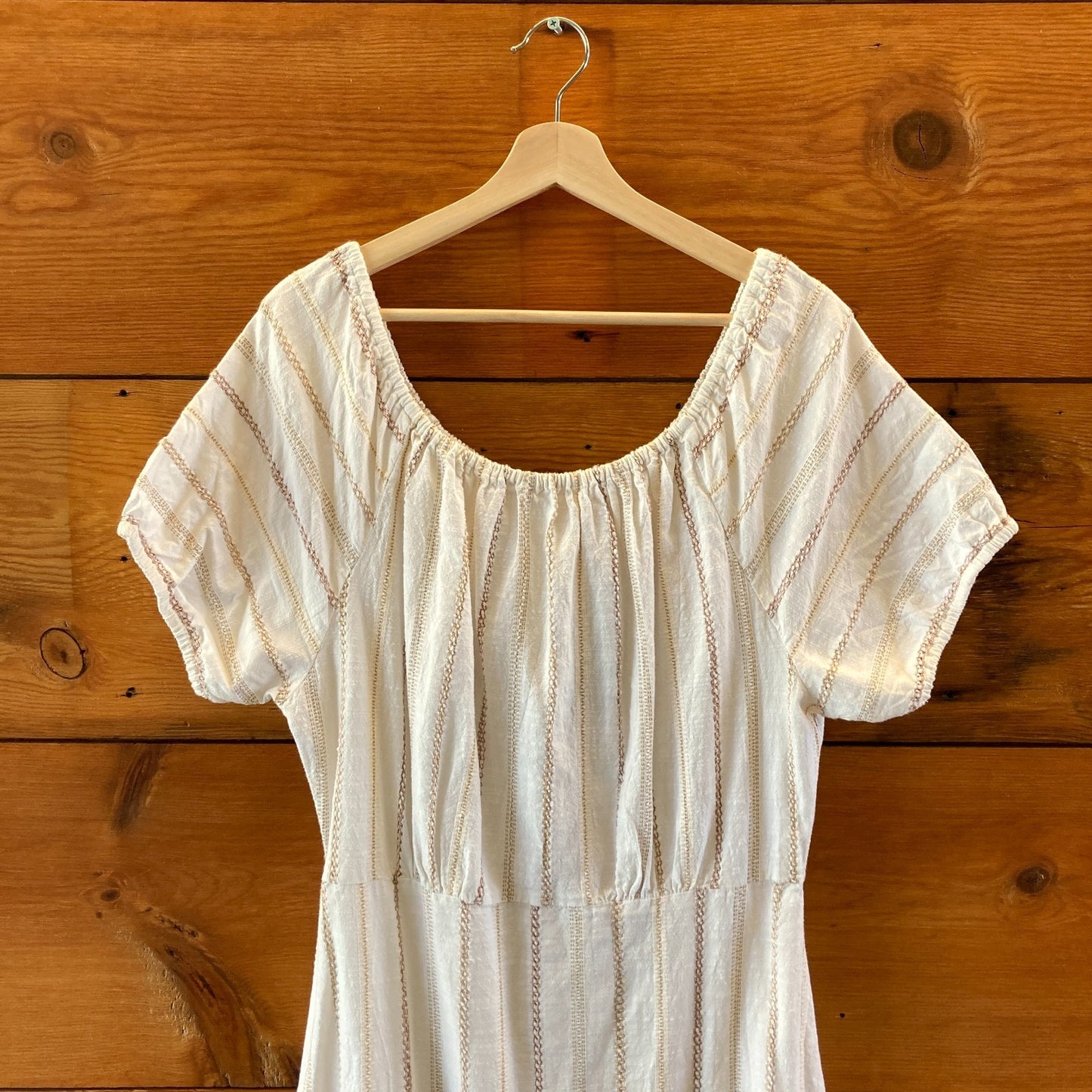 Ace & Jig Ivory Embroidered Cinched Waist Quince Maxi Dress - Size M - 0806JH