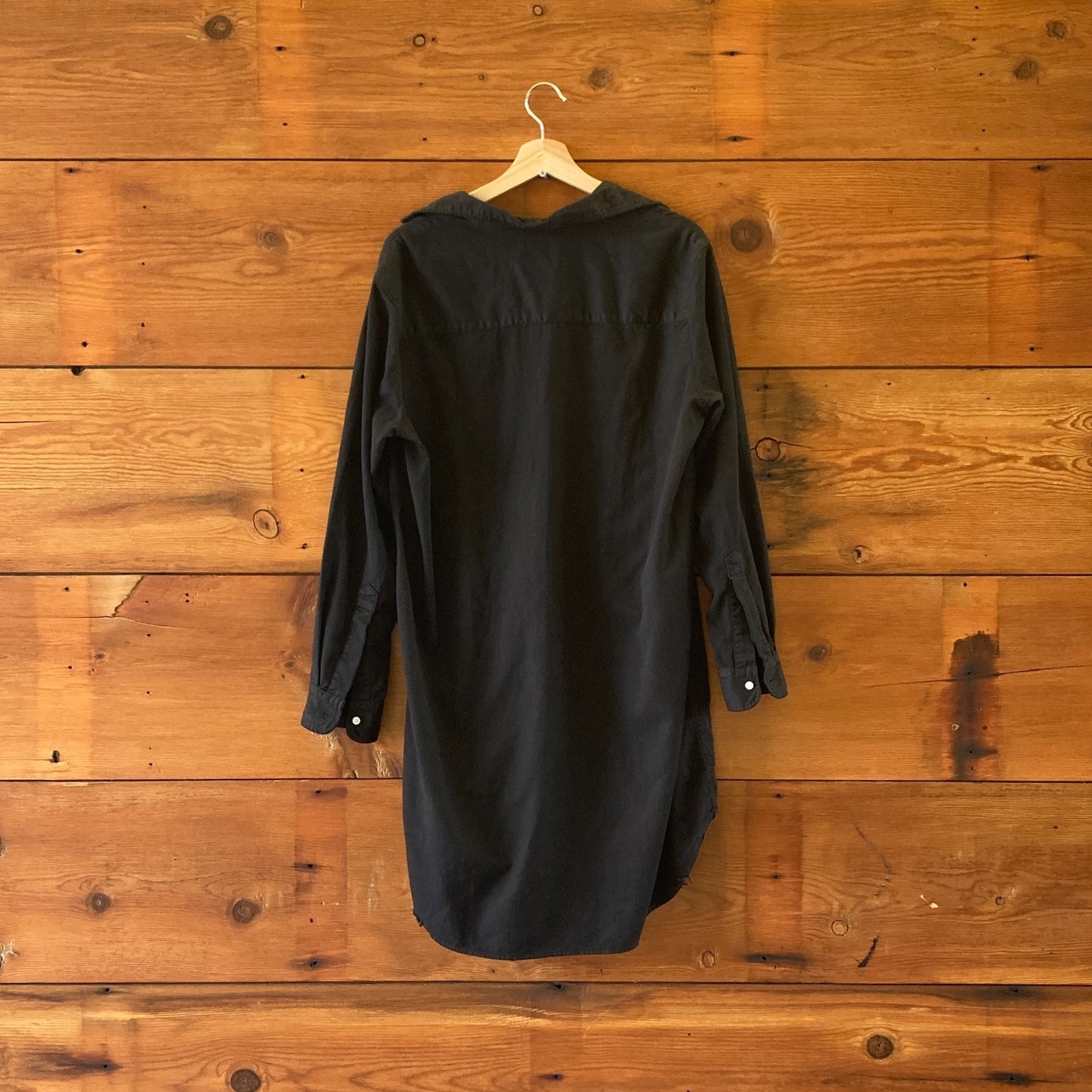 Frank & Eileen $328 Black Button Front Cotton Mary Dress - Size M - 0603AG