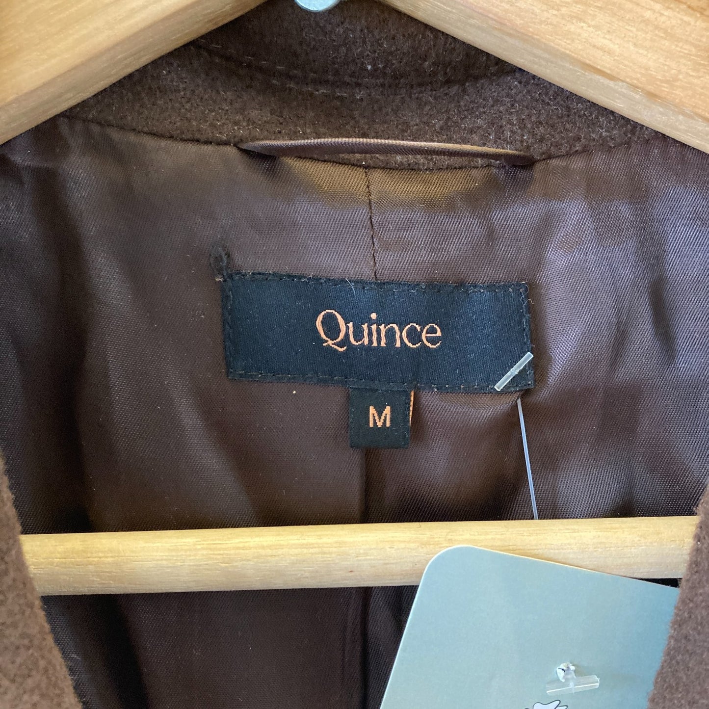 Quince Chocolate Brown Virgin Wool Single Breasted Coat - Size M - 0714NW