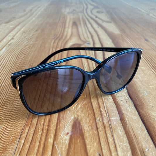 Prada Black SPR 01O Acetate Sunglasses * minor scratch - 55 / 17 - 1209TT
