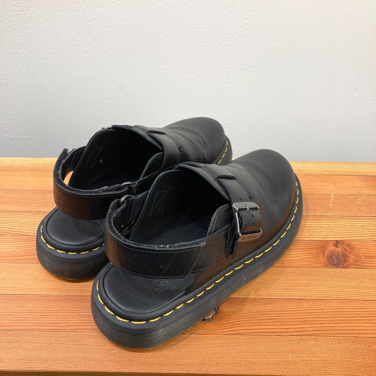 Dr Martens Black Smooth Leather Jorge II Slingback Mules Shoes - Size 8 - 0102ST
