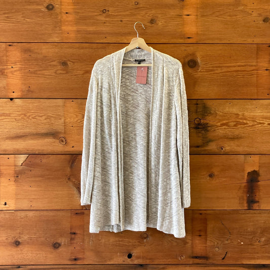 2XL - Eileen Fisher Oatmeal Linen Blend Knit Open Front Cardigan Sweater 0217RC