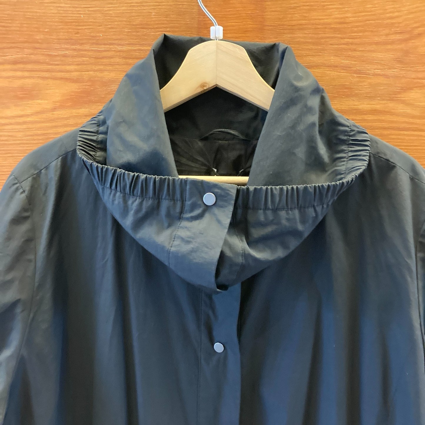 Eileen Fisher Black Snap Front Funnel Neck Lined Jacket - Size XL - 0106KA