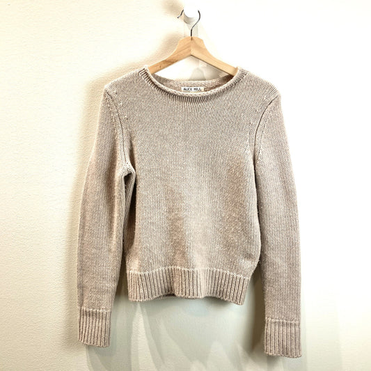 Alex Mill Tan Rolled Crew Neck Extrafine Merino Wool Sweater - Size S - 0606RO