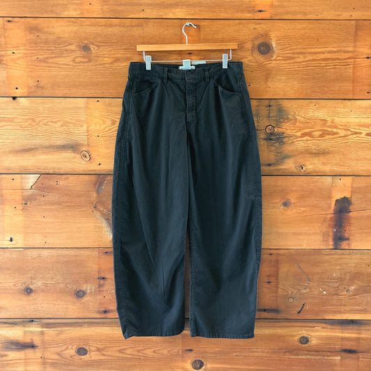 Nili Lotan Black Cotton High Waisted Wide Barrel Leg Jeans - Size 8 - 4427SC