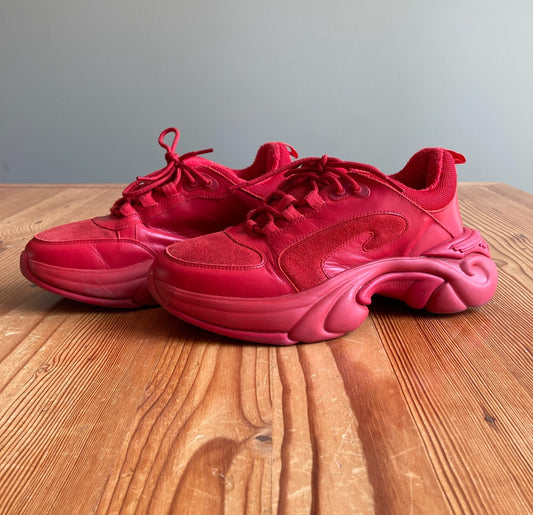 John Fluevog Red Duesy Soul Speed Sneakers Shoes w/ Box - Size 8 - 0425SV