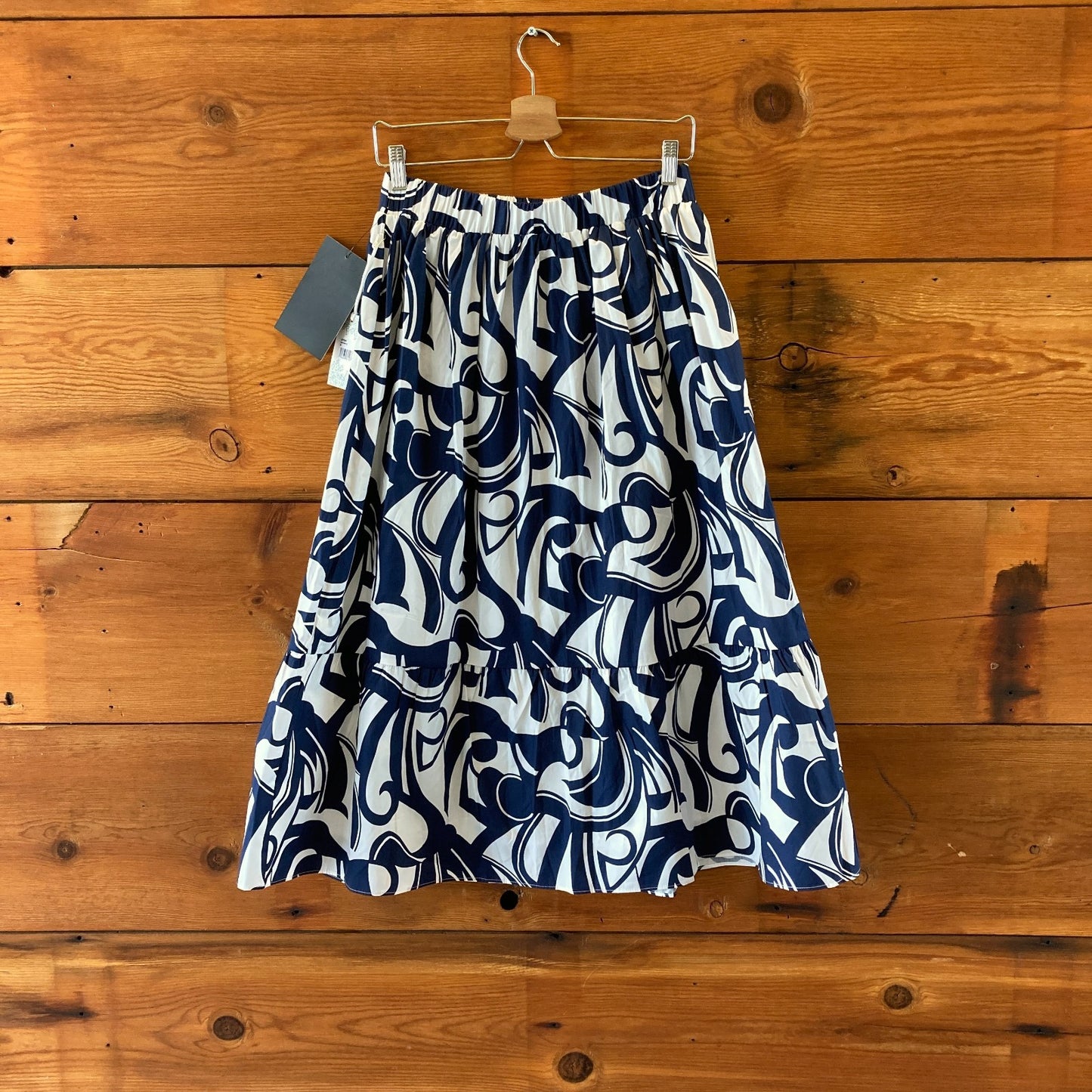 Hyacinth House Navy & White Patterned Maxi Skirt - Size M - NEW - 0617LH