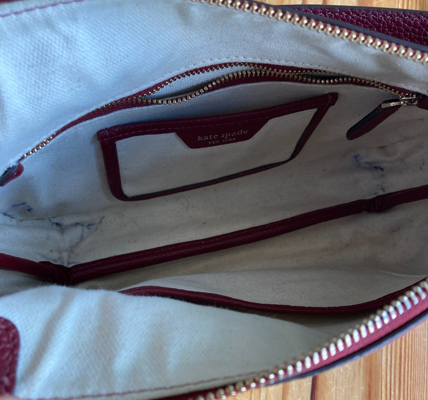 Kate Spade New York Burgundy Pebbled Leather Crossbody Crush Bag - 0311AY