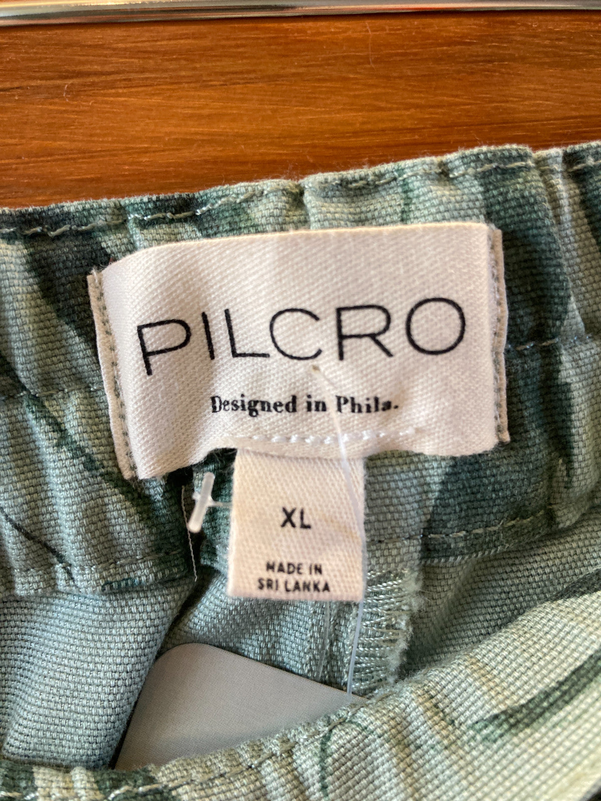 Pilcro Anthropologie NEW Green Printed Izzie Barrel Pants - Size XL - 1206HP