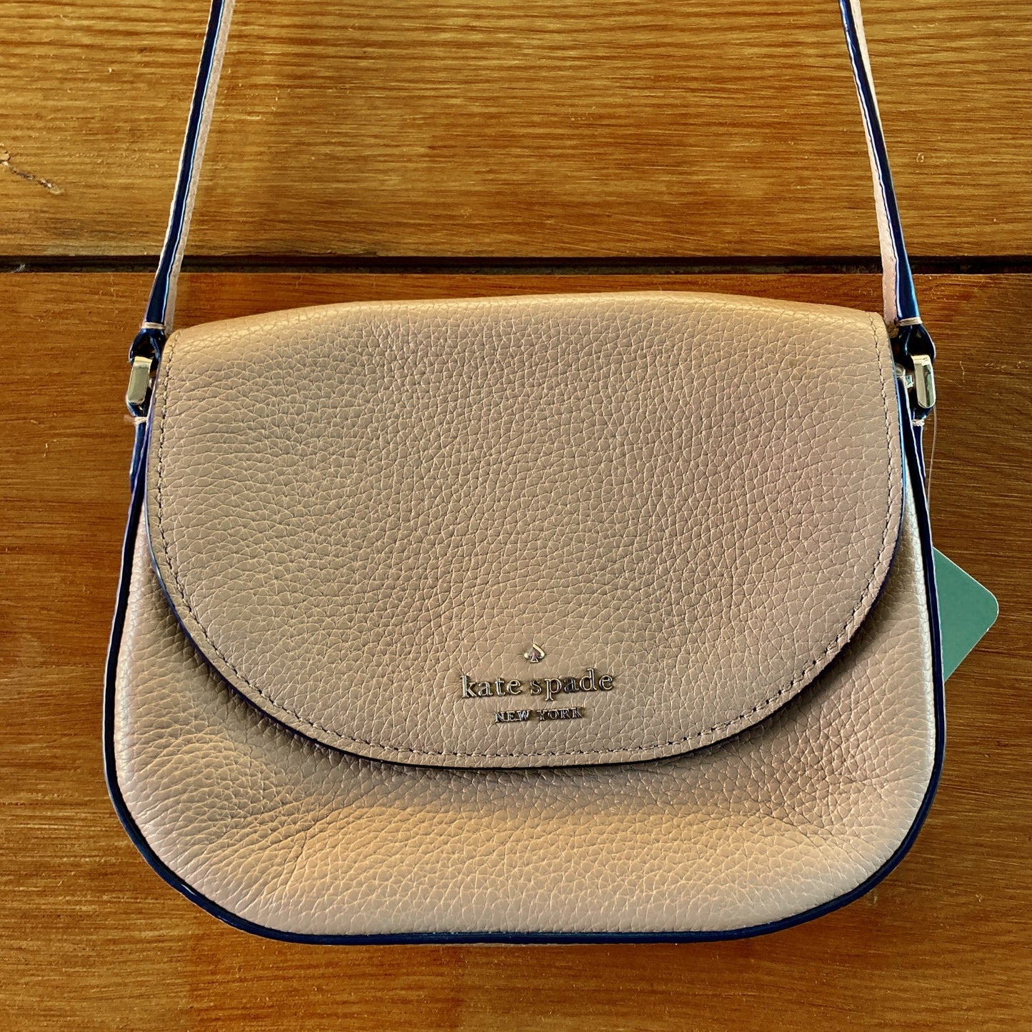 Kate Spade Warn Beige Pebbled Leather Leila Mini Flap Crossbody Bag - 0831HF