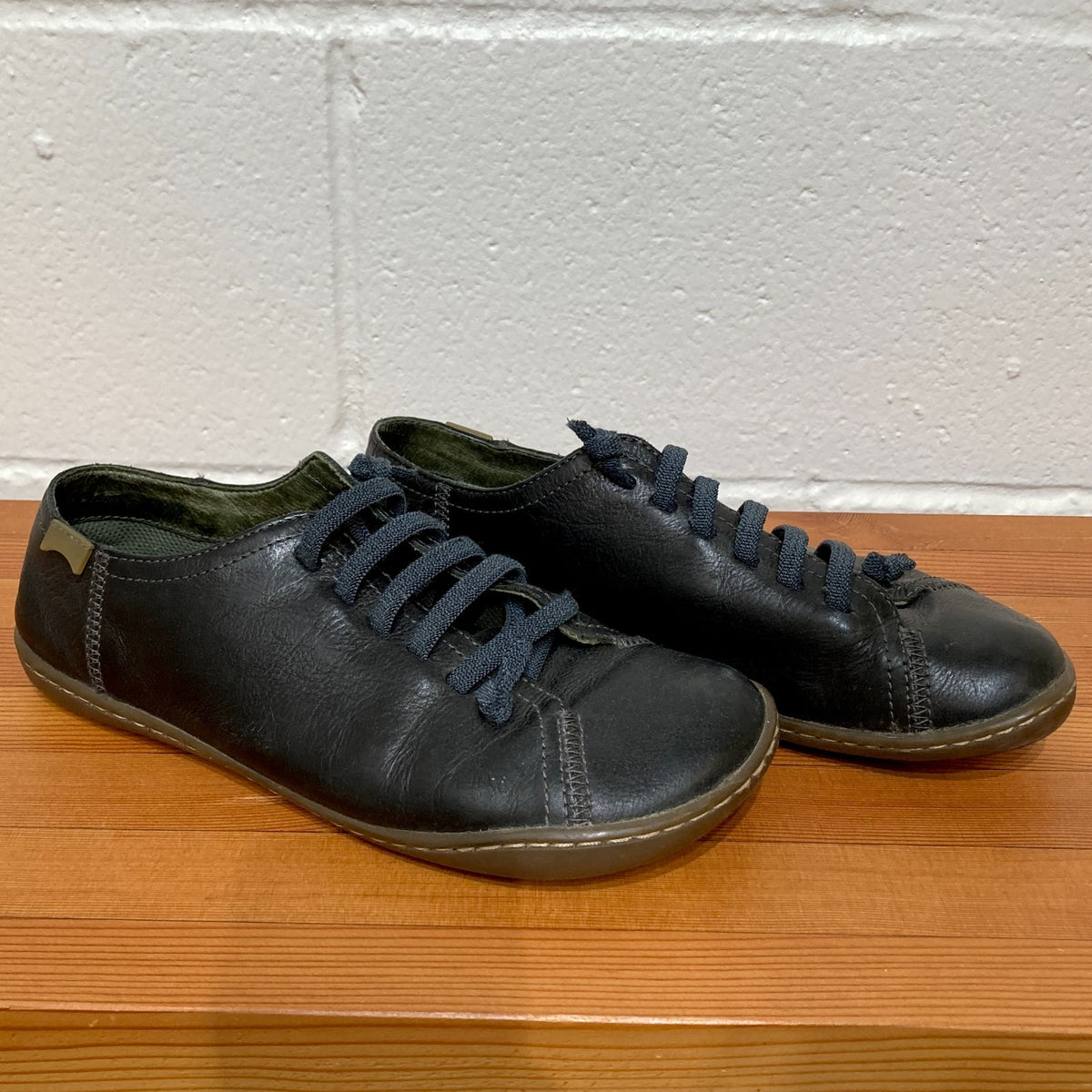 Camper Black Leather PEU Cami Lace Up Sneakers Shoes - Size 38 / 7.5 - 0818SL
