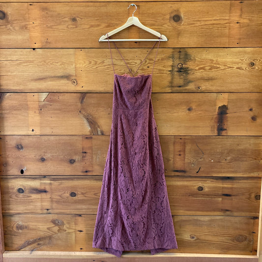 12 - Fame and Partners Rose Pink NEW $100 Lace Low Back Dress 0306CH