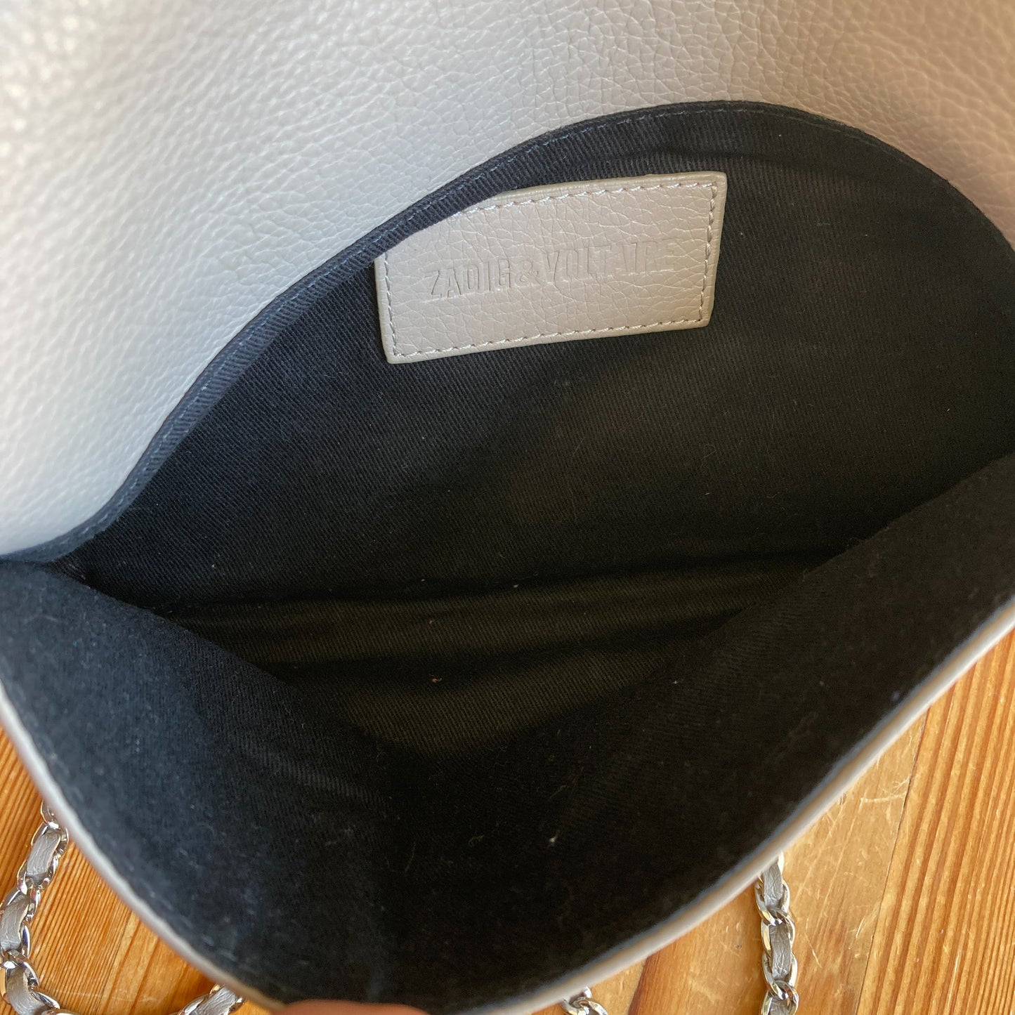 Zadig & Voltaire Python Printed Leather Fold Over Rock Clutch Purse - 1011SC