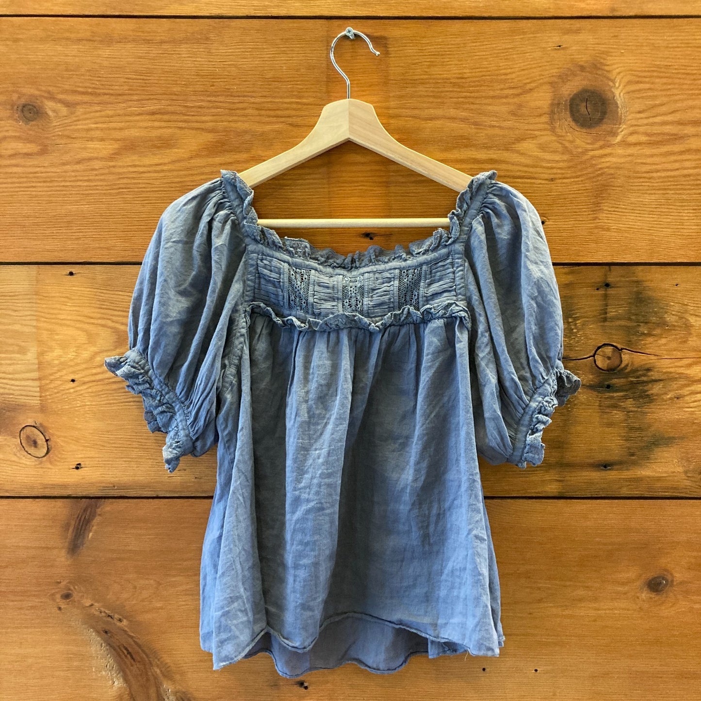 Doen Gray Short Sleeve Soft Organic Cotton Frances Top - Size S - 0502NR
