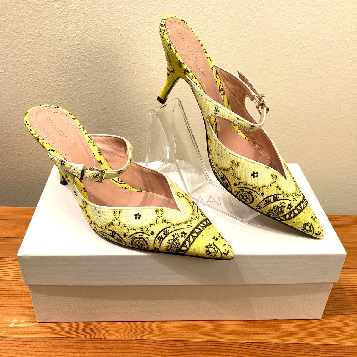 Zimmermann $575 Yellow Bandana Aura Mules Heels - Size 38 / 7.5 w / box - 1017SC