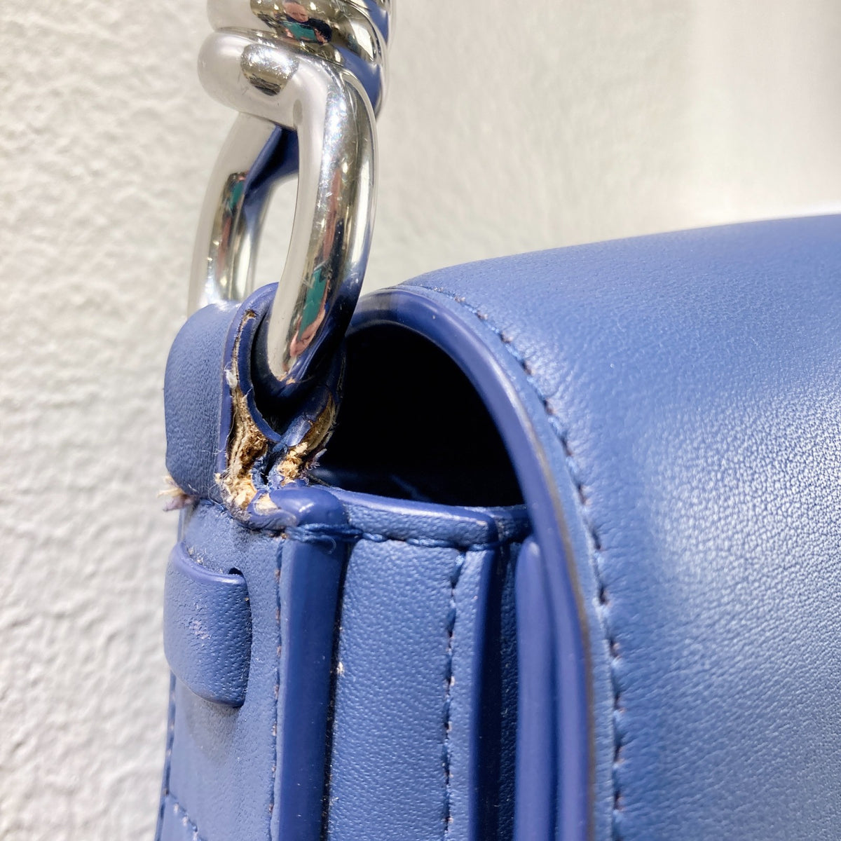 Allsaints Cornflower Blue Leather Captain Flap Crossbody Purse Bag - 0102ST