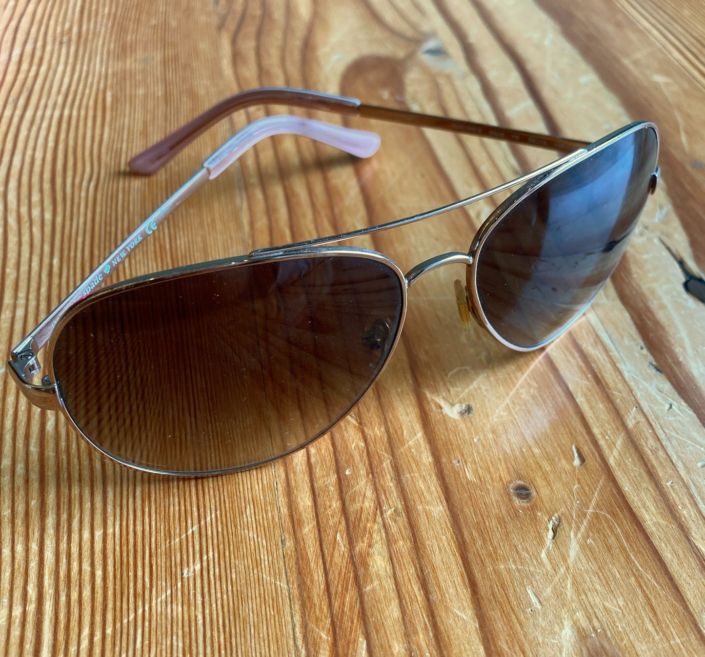 Kate Spade Avaline Rose Gold Aviator Gradient Sunglasses w/ Hard Case - 0422SE