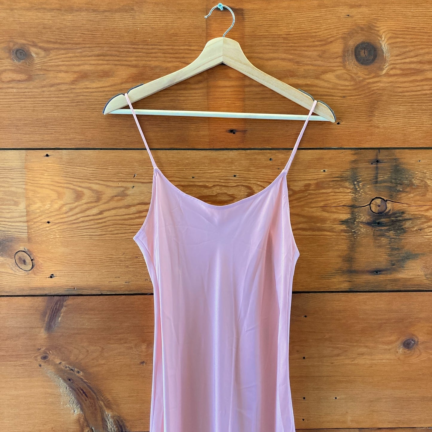 S - AYR Ballet Pink Silky Spaghetti Strap Full Length Maxi Dress 1125KG