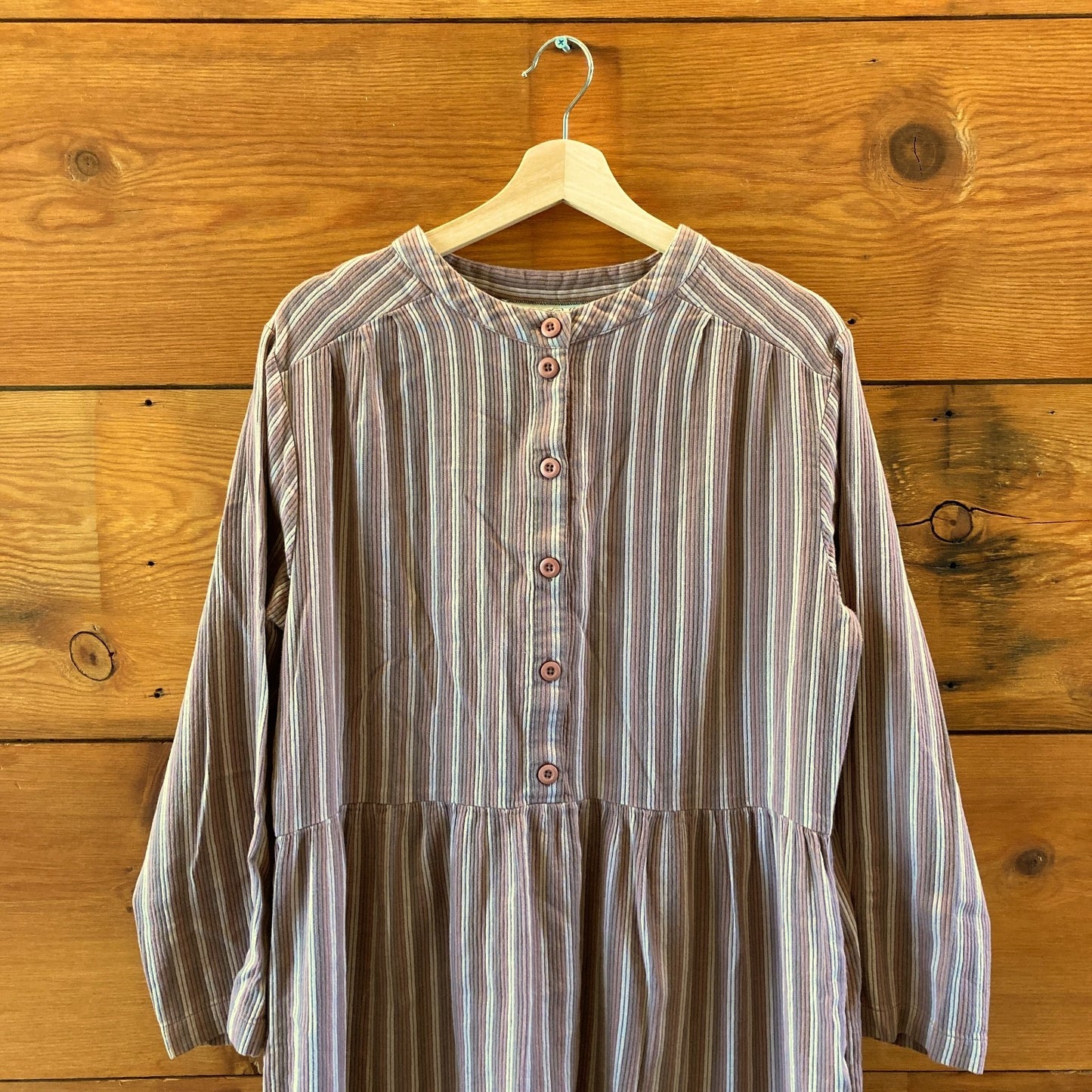Ace & Jig Brown Wisteria Striped Long Sleeve Grace Dress - Size XL - 0218NM