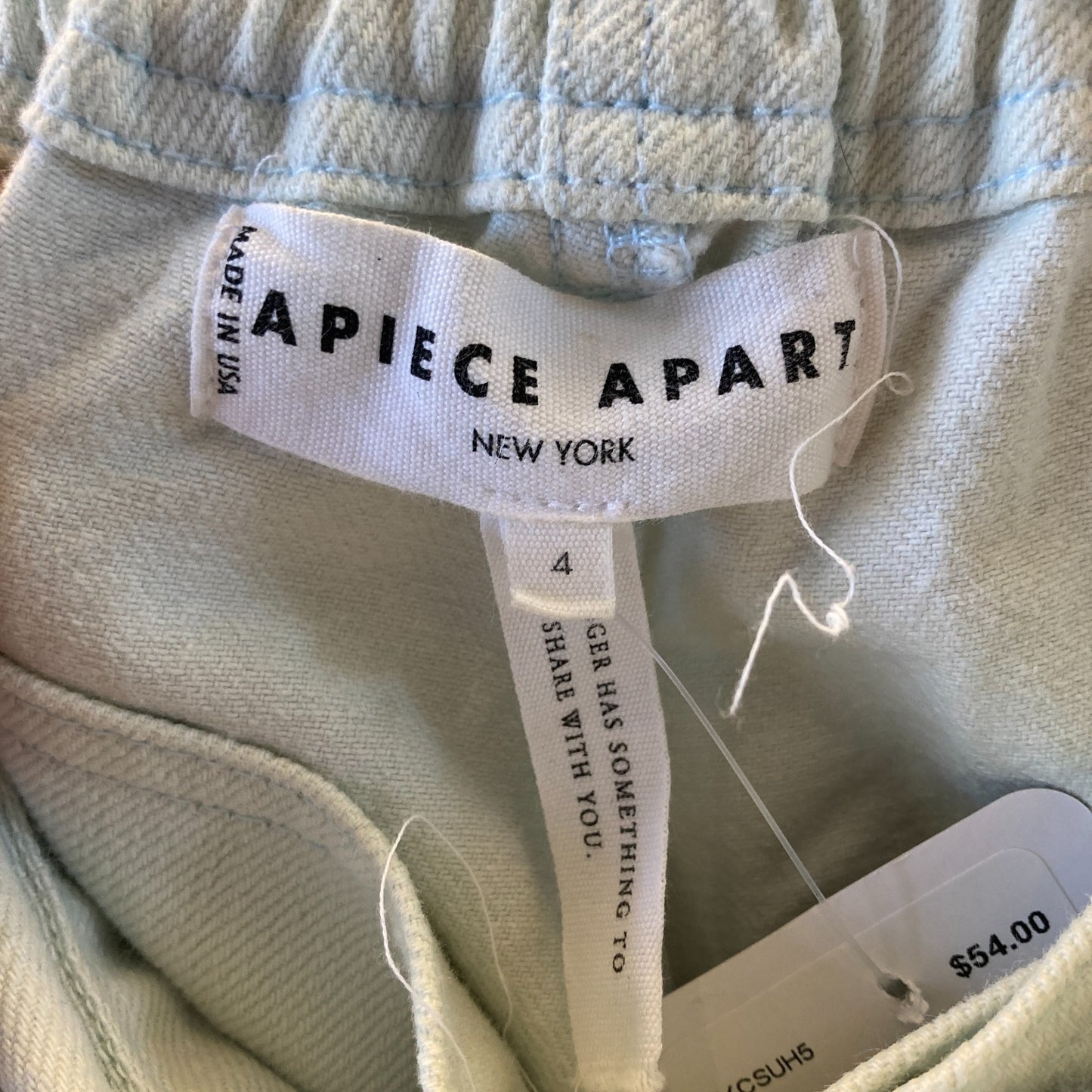 Apiece Apart Pale Blue Belted High Rise Tapered Jeans - Size 4 - 0317SB