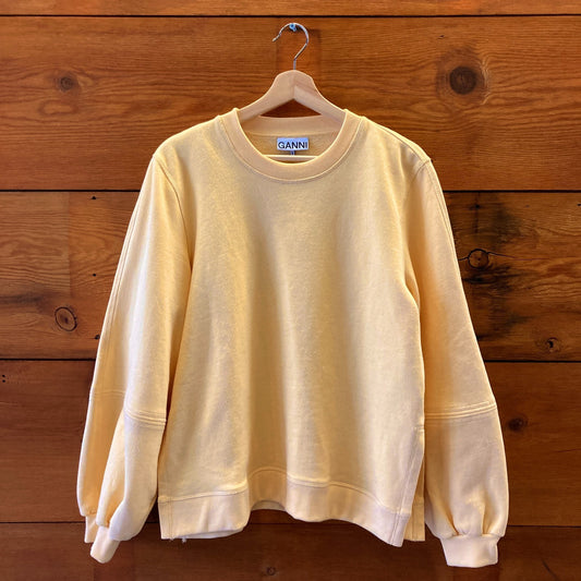 Ganni Anise Flower Puff Sleeve Software Sweatshirt & Pants - Size M / L - 0720LP